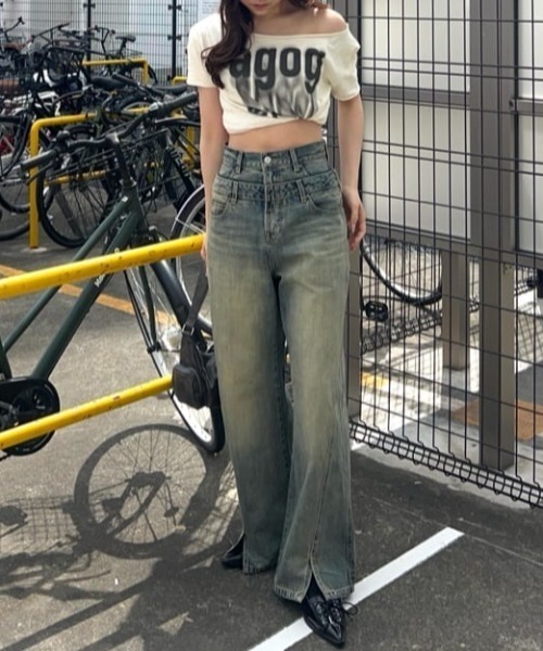 SLY（スライ）の「LAYERED STRAIGHT PT-C レイヤード ストレート