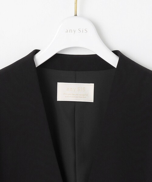 洗える】セレモニーダブルクロス カラーレス ジャケット（ノーカラー