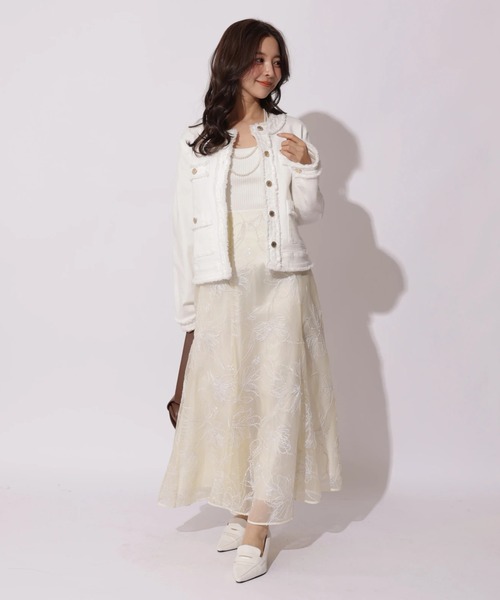 トラッドノーカラーデニムジャケット（その他アウター）｜Apuweiser