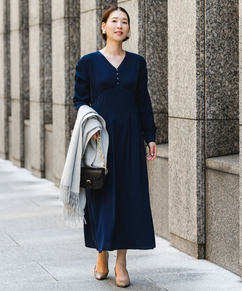 セール】F by ROSSO Vネックパフスリーブワンピース（ワンピース）｜F