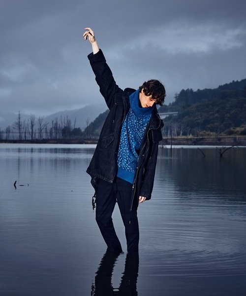 glamb（グラム）の「Denim High Neck Mods Coat / デニムハイネック