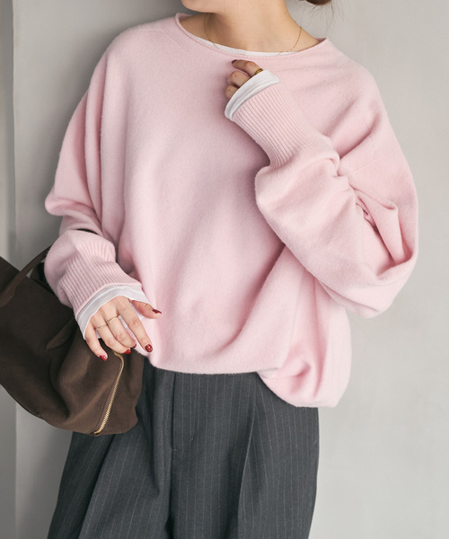 新色有り / 追加2》CHESSルーズボートネックプルオーバー（ニット