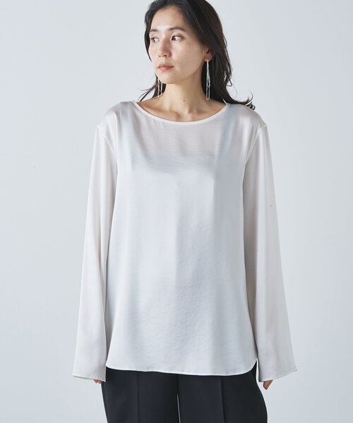 Drawing Numbers】サテンボートブラウス（シャツ/ブラウス）｜Drawing