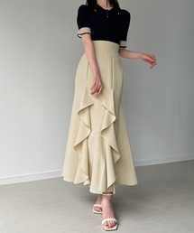 ロングスカート 大胆 ウエストゴム スリット」に該当するレディース