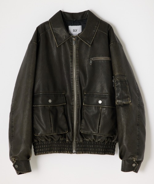 SLY（スライ）の「VINTAGE F/LEATHER S/BZ ヴィンテージ フェイク