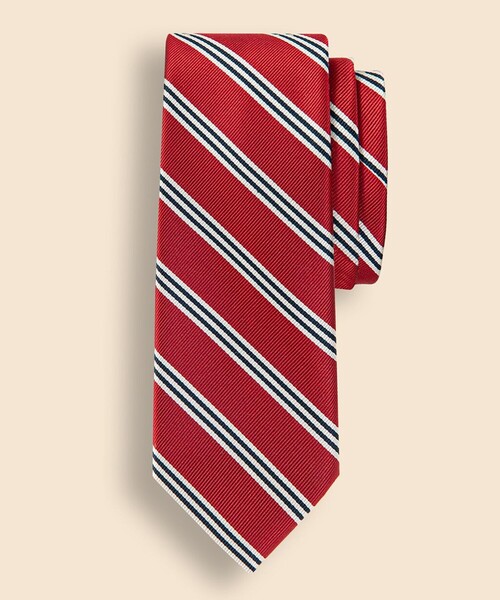 シルク ミニBB#1ストライプ レップタイ Made in USA（ネクタイ