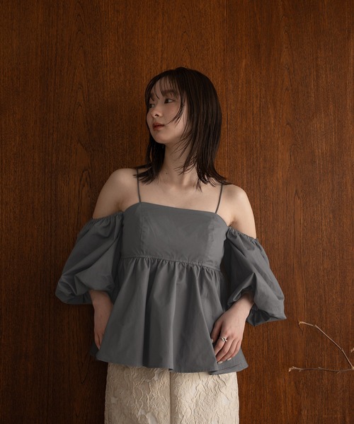 セール】volume off shoulder blouse / ボリュームオフショルダー