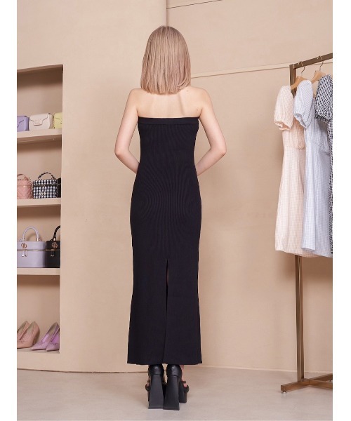 セール】リブニットベアロングワンピース（ワンピース）｜Darich