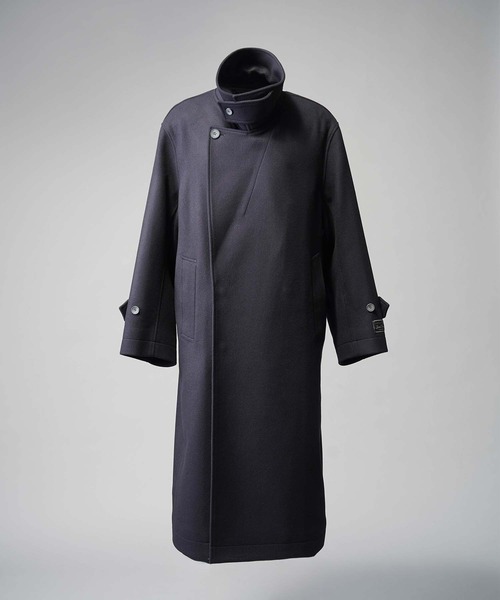 UNISEX》Super140s Prime-Over Melton Double Breasted Coat/プライム