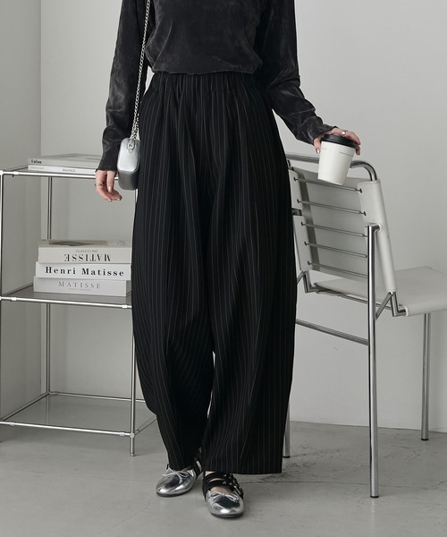 forksy.】ツイルストライプカーブパンツ（スラックス）｜forksy