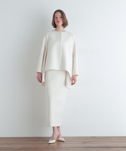 ◇エアートリプルクロスバックフレアジャケット（ノーカラーコート