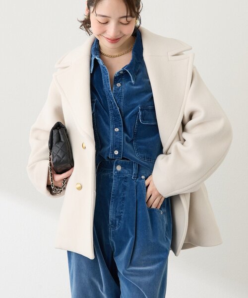 セール】【軽くて毎日着たい！】ロイヤルビーバーメタル釦Pコート