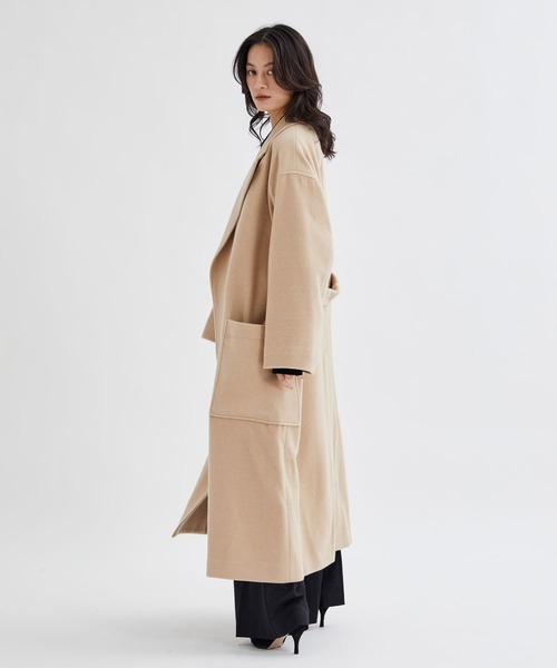 ATON/エイトン】PURE CAMEL MOSSA TENNIS COAT/ピュアキャメルガウン