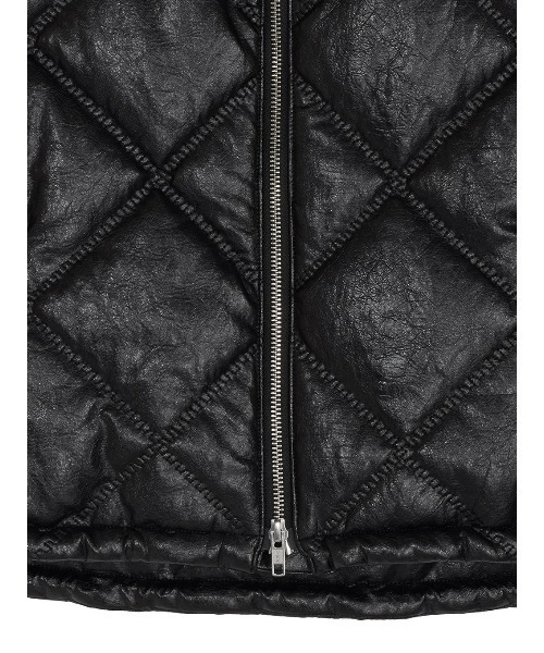 セール】SYNTHETIC LEATHER QUILTING MINI VEST（ベスト）｜Ameri