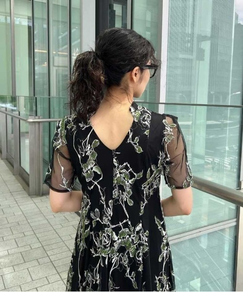 Ameri（アメリ）の「2WAY WILD ROSE CANVAS ART DRESS（ドレス）」 - WEAR