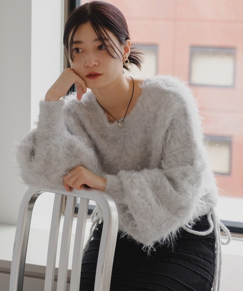 Kastane（カスタネ）の「【2WAY】起毛シャギーニットプルオーバー