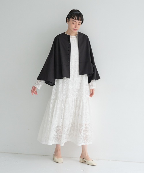 PUAL CE CIN（ピュアルセシン）の「【Du noir】飾りボタンノーカラー