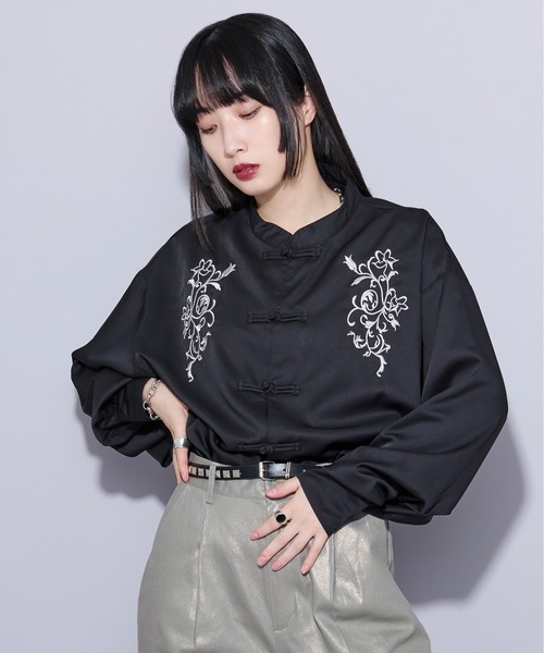 チャイナ刺繍シャツLS（シャツ/ブラウス）｜Ellno Loset（エルノ
