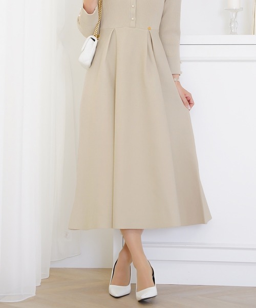 フラワー 襟付き ニット ワンピース le reve vaniller（ワンピース