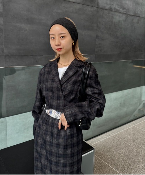 Ameri（アメリ）の「WAIST CROSS CHECK DRESS（ワンピース）」 - WEAR