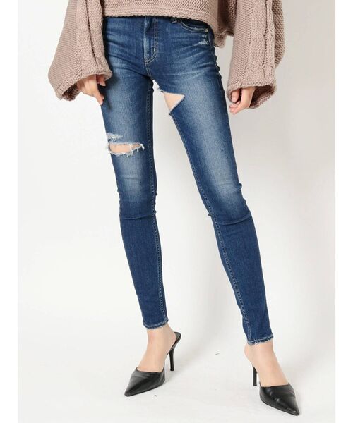 GYDA（ジェイダ）の「M/Wインナーハイリップドデニムスキニーパンツ