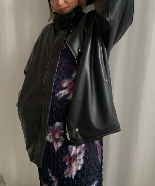 Ameri（アメリ）の「PASTING LIKE SYNTHETIC LEATHER JACKET（その他