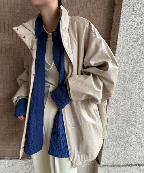 PASTING LIKE SYNTHETIC LEATHER JACKET（その他アウター）｜Ameri