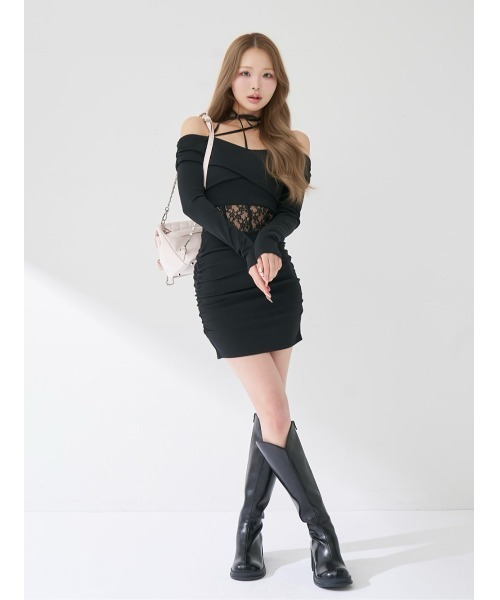 コルセットレースカットミニワンピース（ワンピース）｜Darich