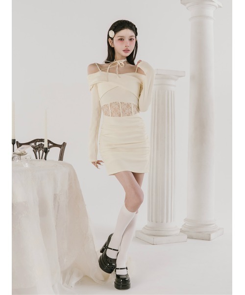 コルセットレースカットミニワンピース（ワンピース）｜Darich