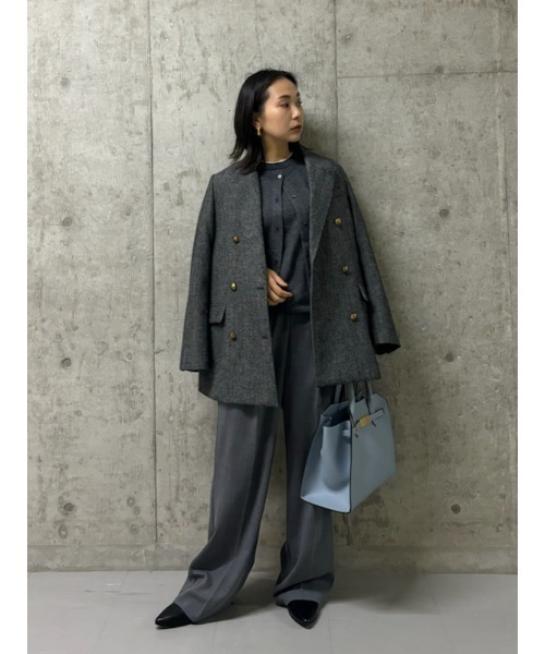 Mila Owen（ミラオーウェン）の「金釦ダブルブレストツイードロング