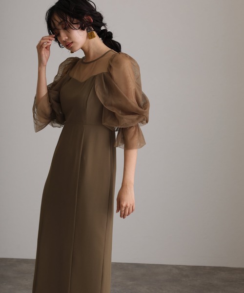 結婚式 同窓会 オケージョンドレス パーティードレス 袖あり&ロング