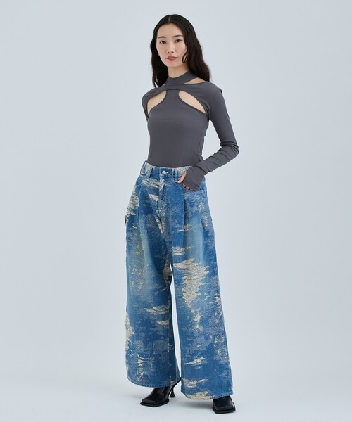 TAAKK/ターク】DENIM WIDE PANTS/ワイドデニムパンツ（デニムパンツ