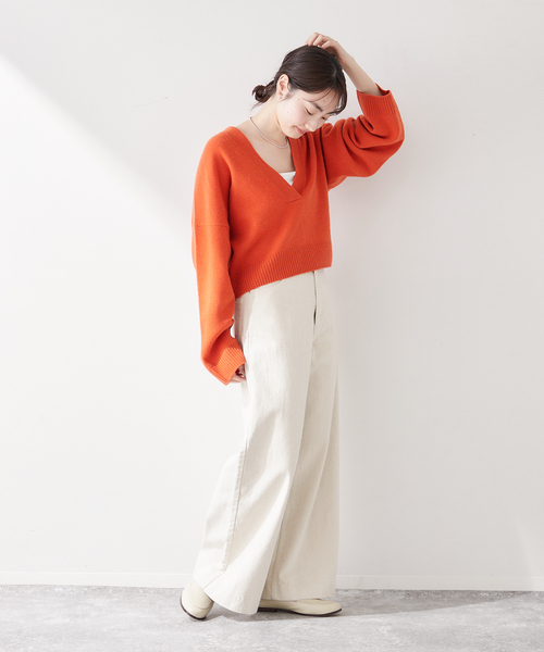 plage（プラージュ）の「CASHMERE Mix フカVネック プルオーバー