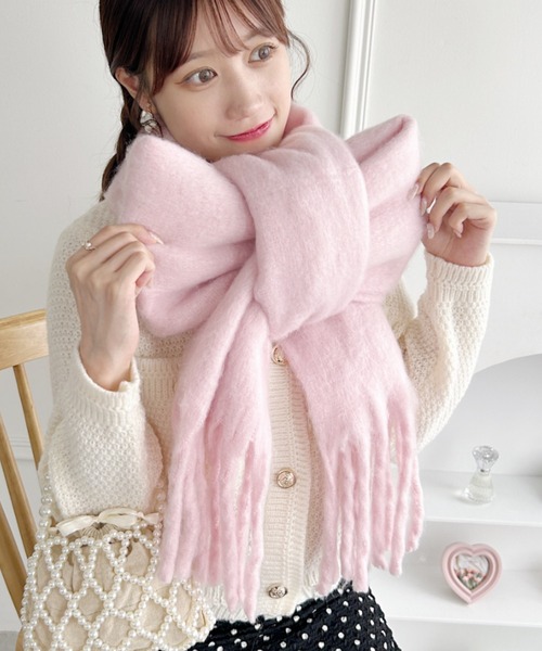 セール】ふわふわボリューム太フリンジマフラー（マフラー）｜Loueme