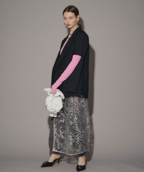 yae（ヤエ）の「Flower spangle wrap skirt/フラワースパンコール