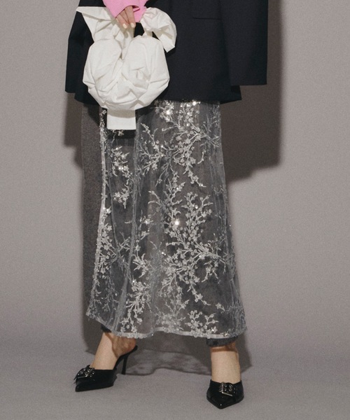 yae（ヤエ）の「Flower spangle wrap skirt/フラワースパンコール