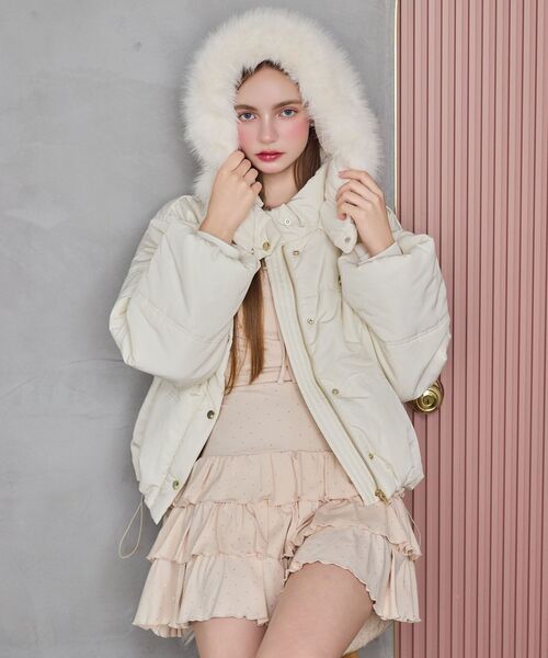 セール】2way中綿フードブルゾン（ダウンジャケット/コート