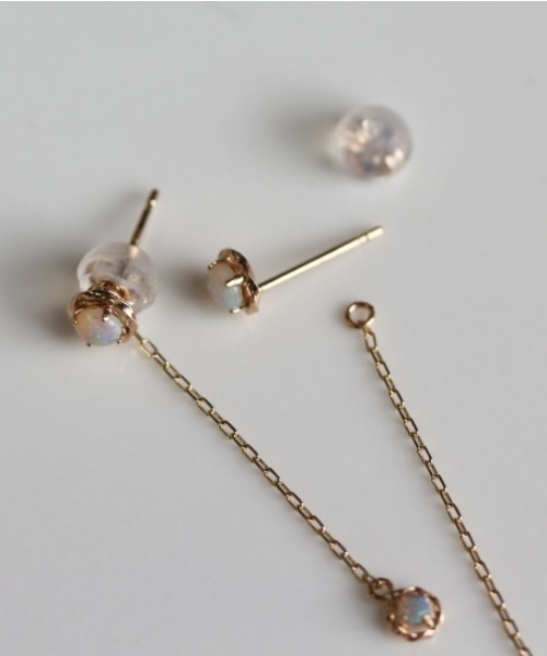 オパール チェーン ピアス | K10YG（ピアス（両耳用））｜cui-cui