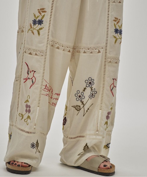 TODAYFUL/トゥデイフル】Embroidery Patchwork Trousers/エンブロイ