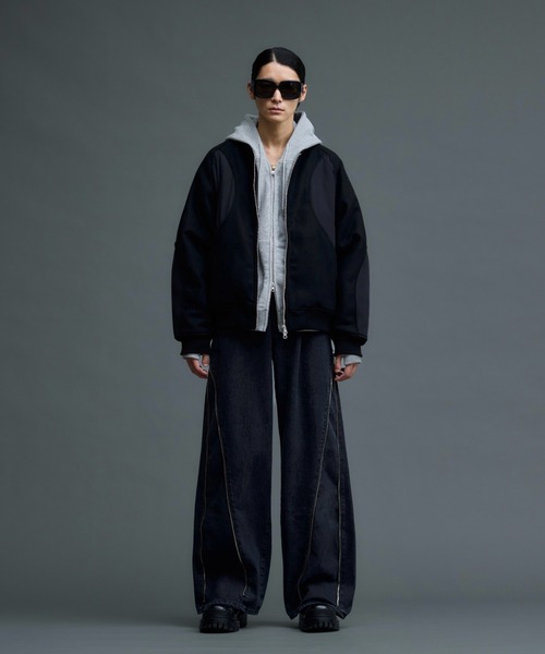soerte（ソエルテ）の「WOOL BLEND SWITCHING BLOUSON/ウールブレンド