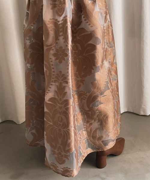 Ameri（アメリ）の「UND SHEER JACQUARD TUCK DRESS（ワンピース