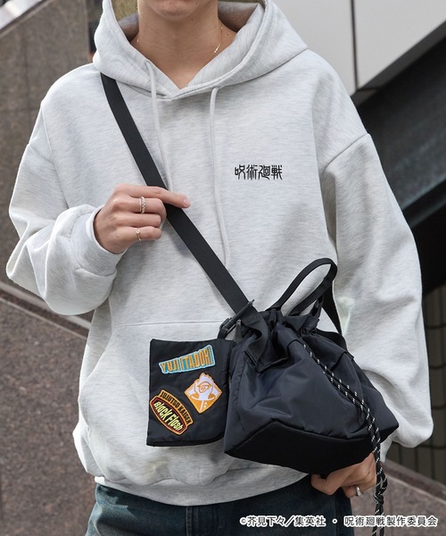 呪術廻戦】別注 2WAY ポーチ付き ワッペン刺繍 ドローコード