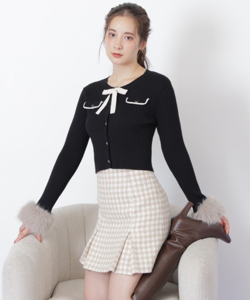 ◇袖フェイクファーカーデトップス（ニット/セーター）｜JILL by JILL