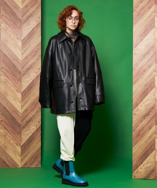 ヴィーガンレザー2WAY中綿ブルゾン【MAISON SPECIAL/メゾンスペシャル