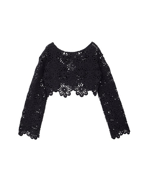 Ameri（アメリ）の「MEDI FLOWER SAINT LACE TOP（Tシャツ/カットソー