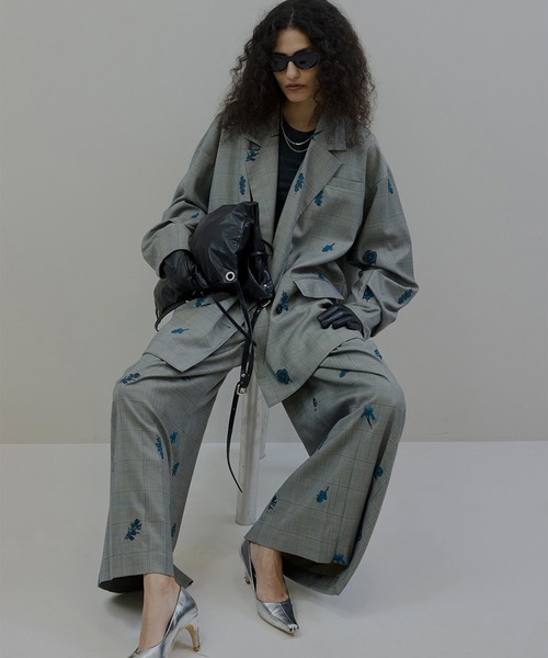 Ameri（アメリ）の「CHECK FLOWER PAPA JACKET（テーラードジャケット