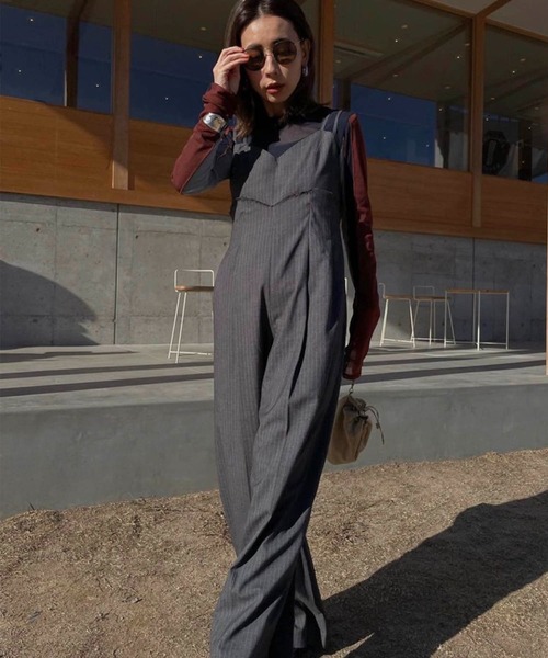 Ameri（アメリ）の「MEDI CORD SUSPENDER WIDE PANTS（サロペット
