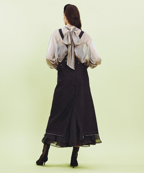 セール】【Belle vintage】チュールドッキングデニムサロペ