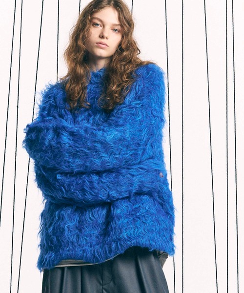 UNISEX》Prime-Over Shaggy Crew Neck Knit Pullover/プライムオーバー