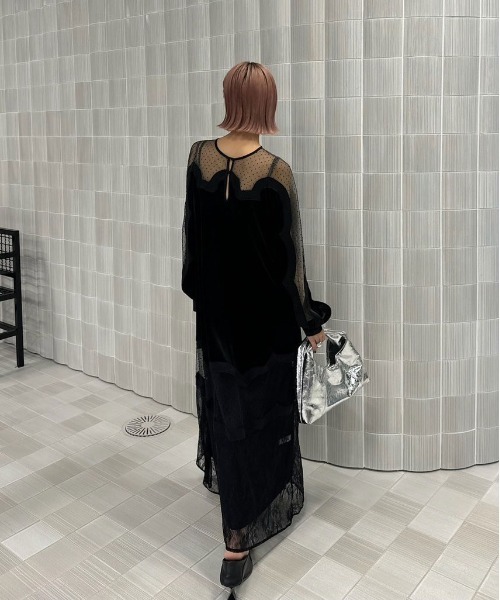 Ameri（アメリ）の「WAVE SWITCH SHEER DRESS（ドレス）」 - WEAR